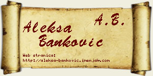 Aleksa Banković vizit kartica